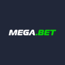 Logo van Megabet Casino – witte en groene letters op donkergrijs