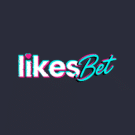 Logo van Likesbet Casino – witte en roze letters op donkergrijs