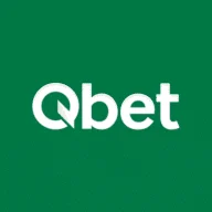 Logo van Qbet Casino – witte letters op groene achtergrond