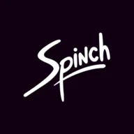 Logo van Spinch Casino – witte schuine letters op zwart
