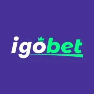 Logo van Igobet Casino – witte en groene letters op paars