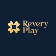 Logo van Revery Play Casino – gouden ster en letters op donkerblauw